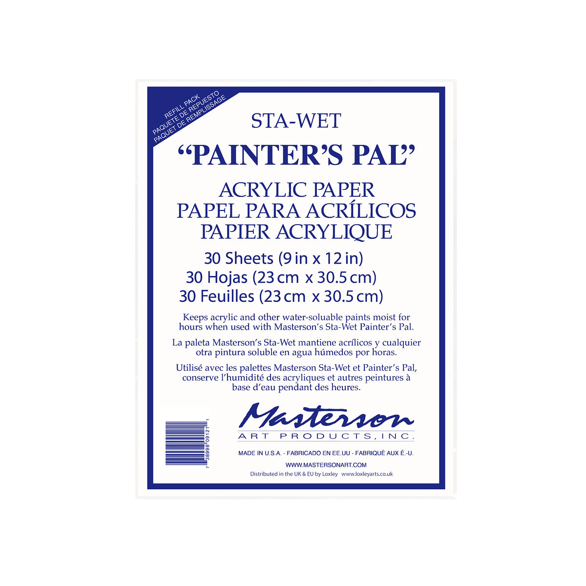 Masterson Sta-Wet Painter's Pal Acrylic Paper Refill – 30 Sheets