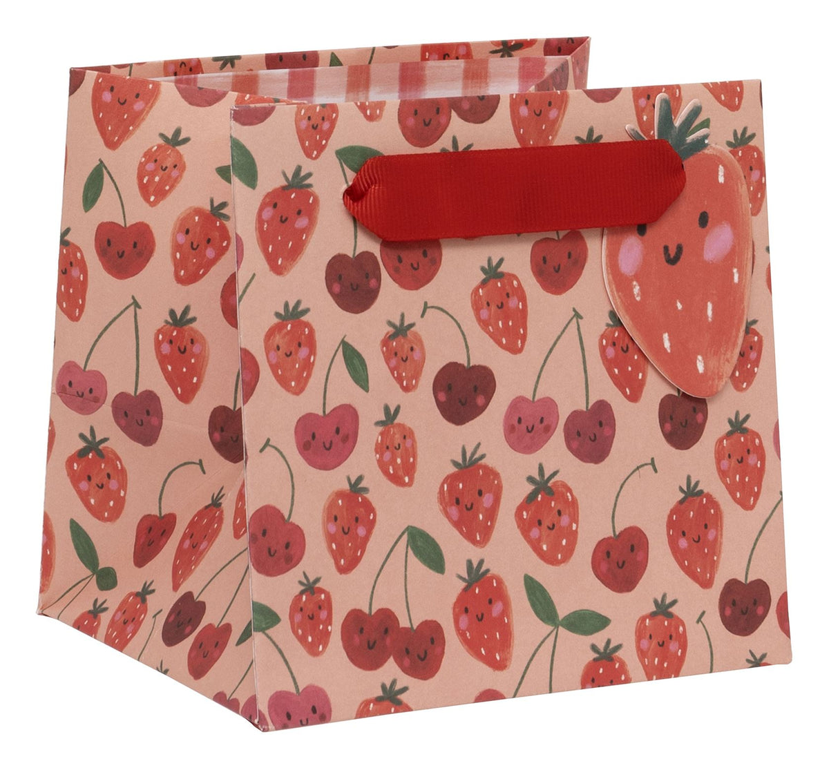 Cherry Strawberries Short Gift Bag for Candles & Mugs by Kate McFarlane