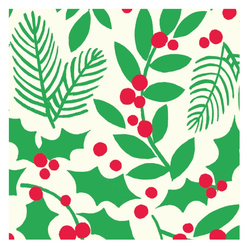 Christabelle Holly and Pine Christmas Gift Wrap – 4m Roll