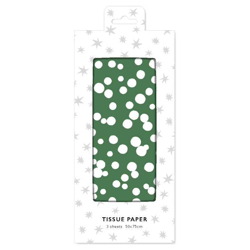 Blizzard Green Snowball Spot Tissue Paper