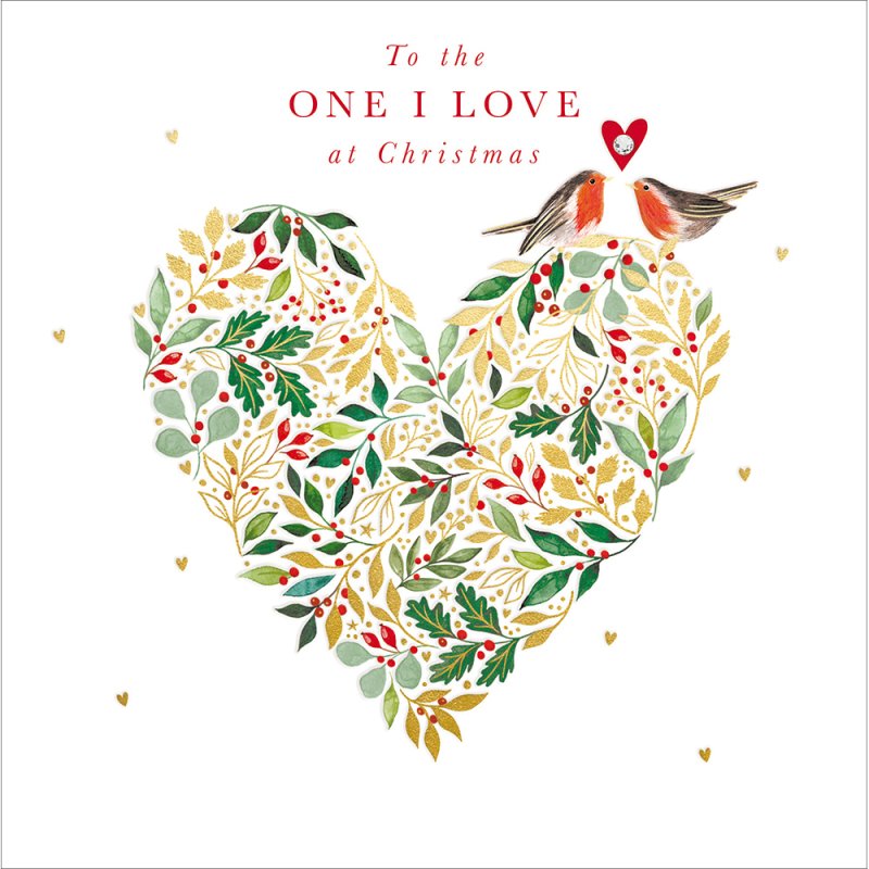 The Proper Mail Company Special Celebrations Robins Heart Christmas Card
