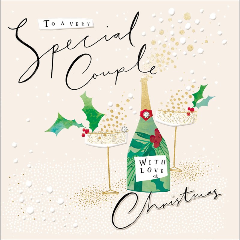 The Proper Mail Company Christmas Toast Champagne Card for a Special Couple