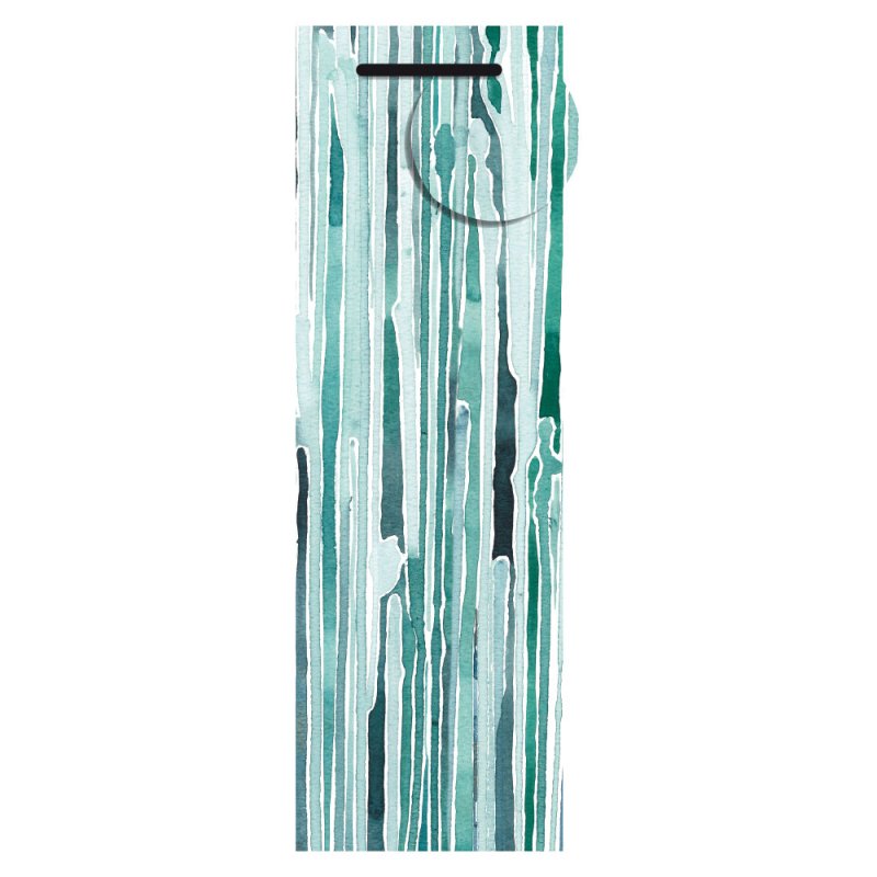 Essoldo Design Teal Painted Stripes Bottle Gift Bag