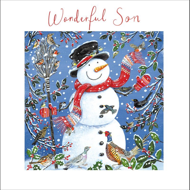 Jolly Snowman and Friends Christmas Card for Son