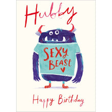 Sexy Beast Hubby Monster Birthday Card for Husband