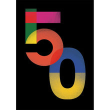 Overlapping Colours 50th Birthday Card