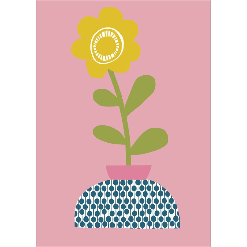 Scion Living Flower Vase Blank Greetings Card