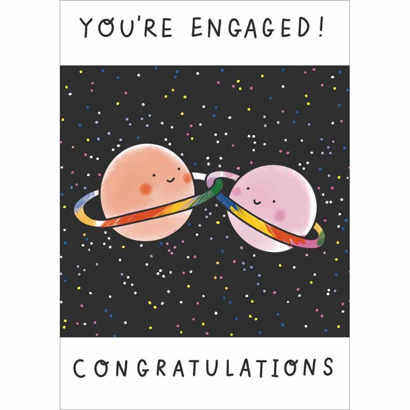 Planets in Love Engagement Congratulations Card
