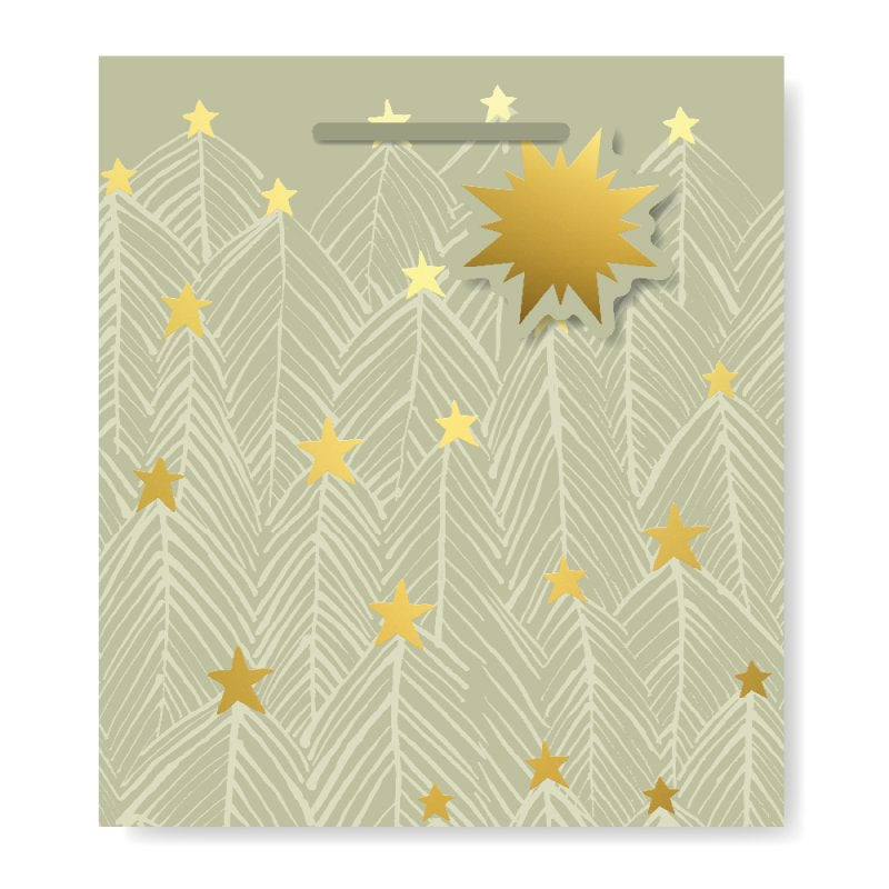 Noelle Gold Stars Medium Gift Bag