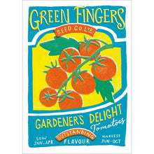 Green Fingers Tomato Seeds Packet Blank Greetings Card