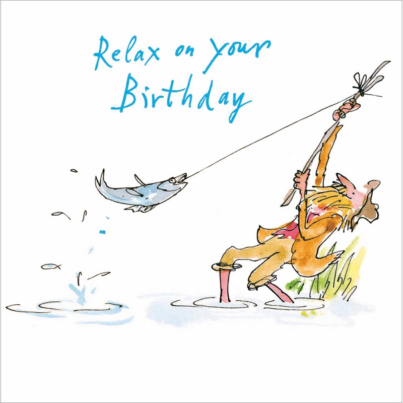 Quentin Blake Great Catch Fishing Birthday Card