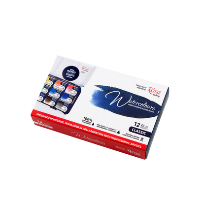ROSA Gallery 12 Pan Watercolour Set in Metal Case | Classic