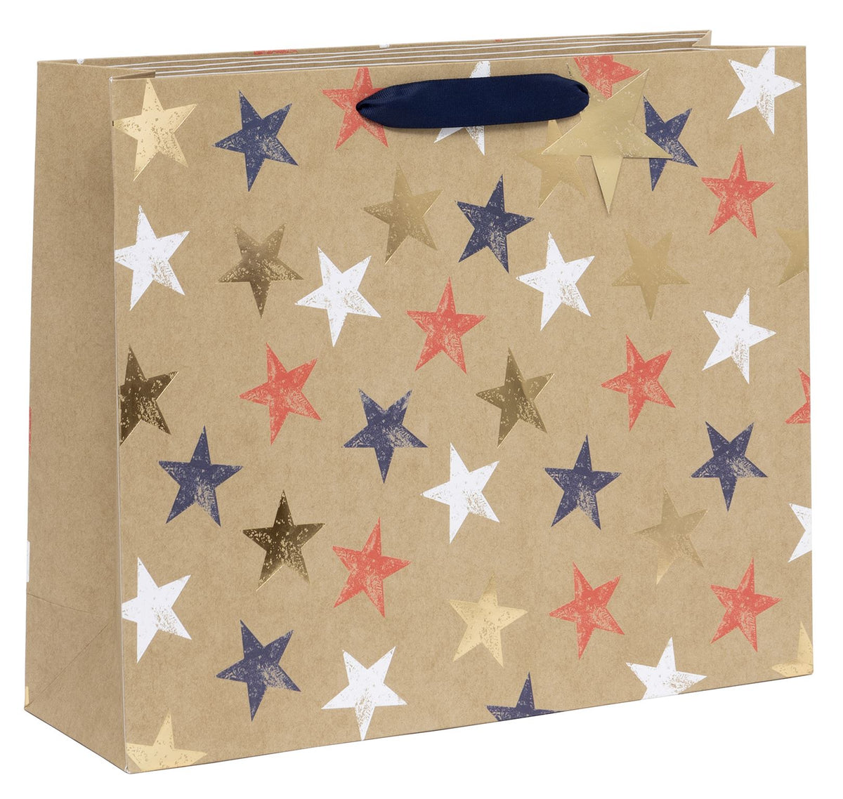 Kraft Stars Extra Large Landscape Shopper Gift Bag