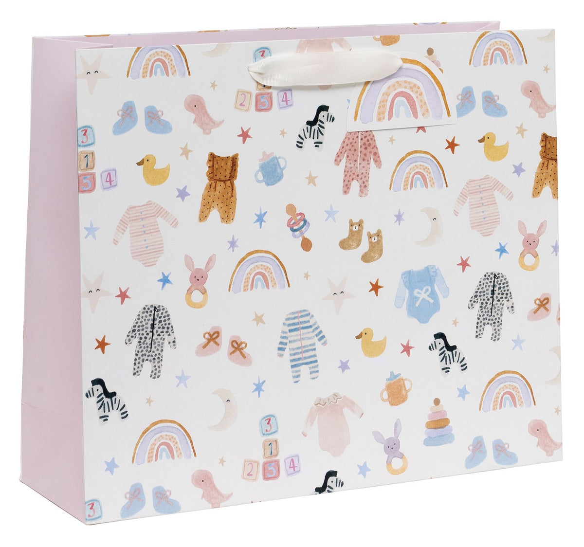 Baby Pink Extra Large Landscape Shopper Gift Bag