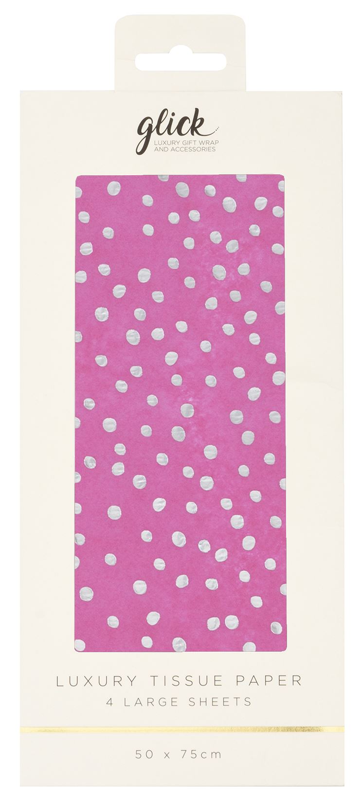 Foil Flecks Hot Pink Patterned Tissue Paper (2 Sheets)