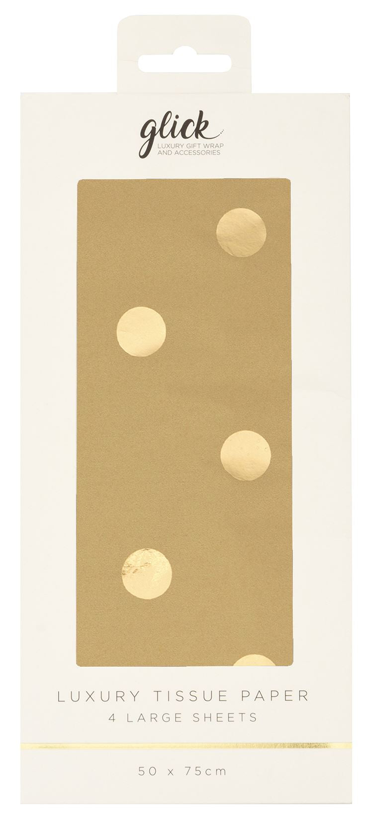 Foil Dots Gold Patterned Tissue Paper (2 Sheets)