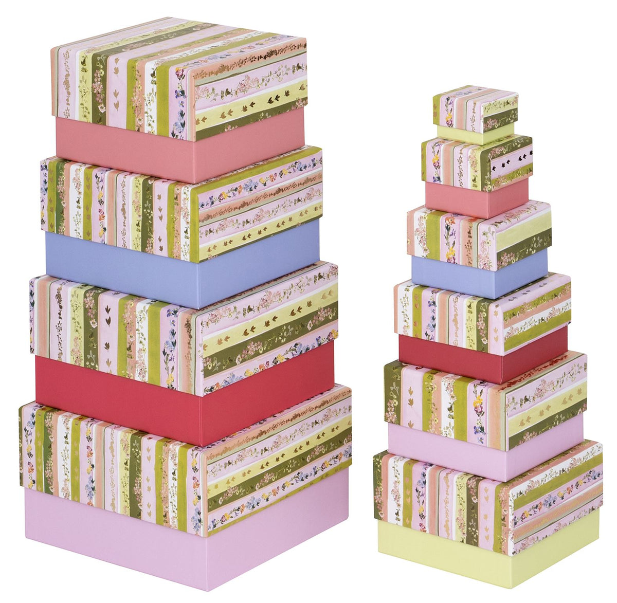 Linear Floral Square Gift Box Nest by Stephanie Dyment