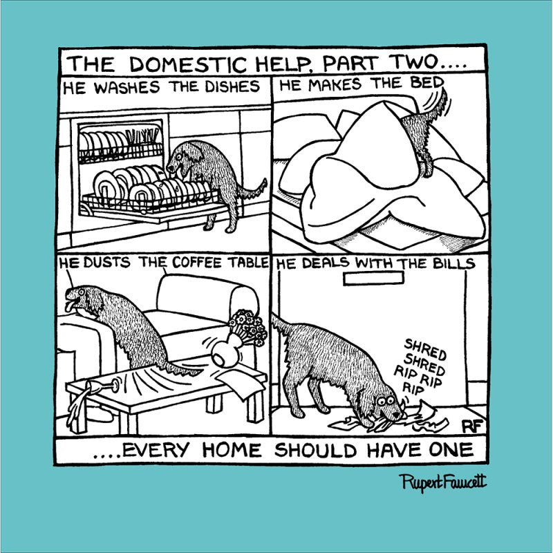 Off The Leash Domestic Help Dog Blank Greetings Card
