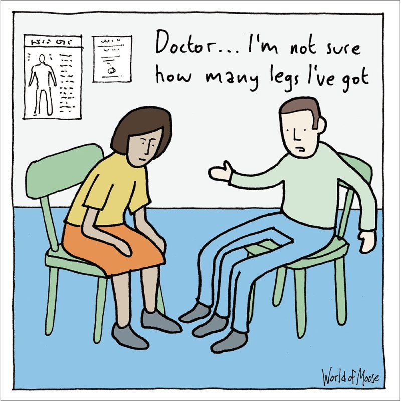 Legs Doctor Cartoon Blank Greetings Card