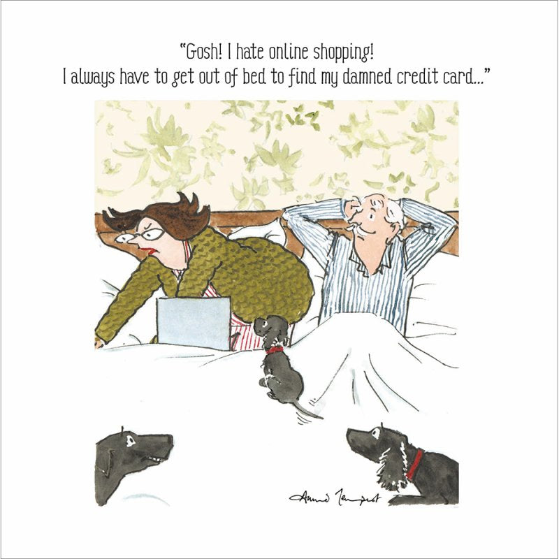 Tottering-by-Gently Online Shopping Blank Greetings Card