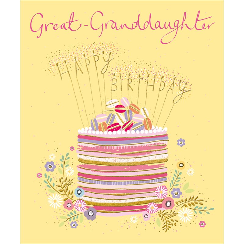 Beautiful Birthday Layer Cake Great-Granddaughter Birthday Card