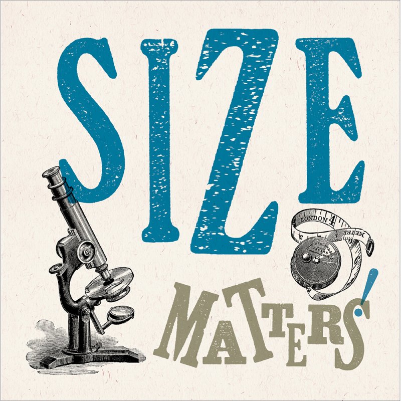 Size Matters Microscope Blank Greetings Card