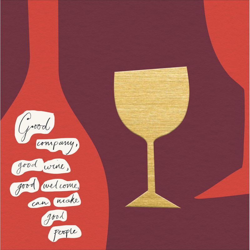 RSC Good Company Good Wine Shakespeare Quote Blank Greetings Card