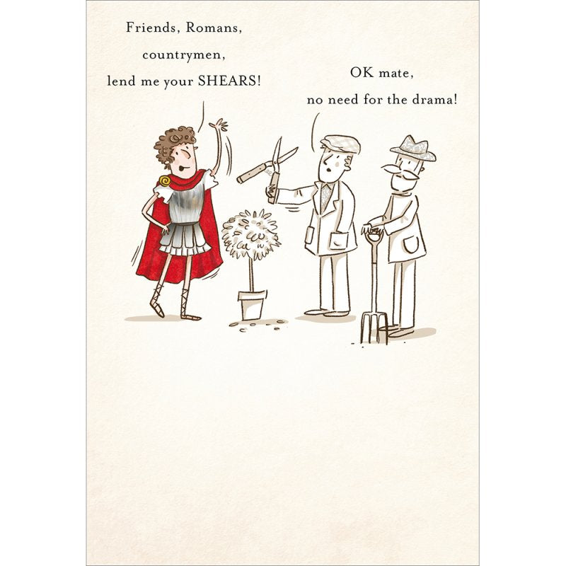 RSC Lend Me Your Shears Gardening Blank Greetings Card