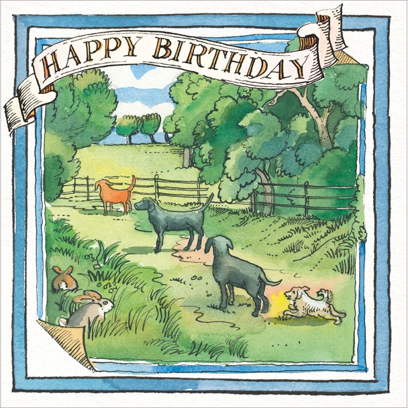 Matthew Rice Watchful Dogs Birthday Card