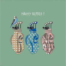 Sally Scaffardi Happy Birdie Golf Bags Blank Greetings Card