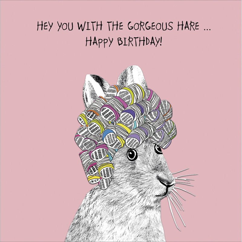 Sally Scaffardi Gorgeous Hare Birthday Card