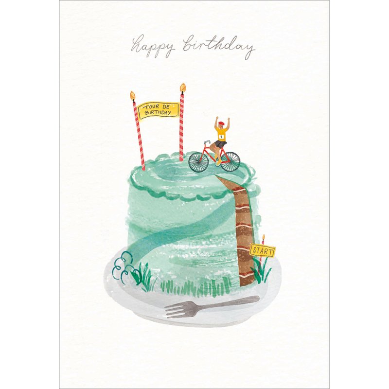Tour de Cupcake Cyclist Cake Birthday Card