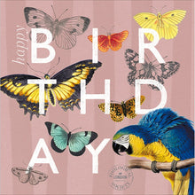 ZSL Parrot and Butterfly Birthday Card