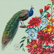 ZSL Peacock and Dahlias Birthday Card