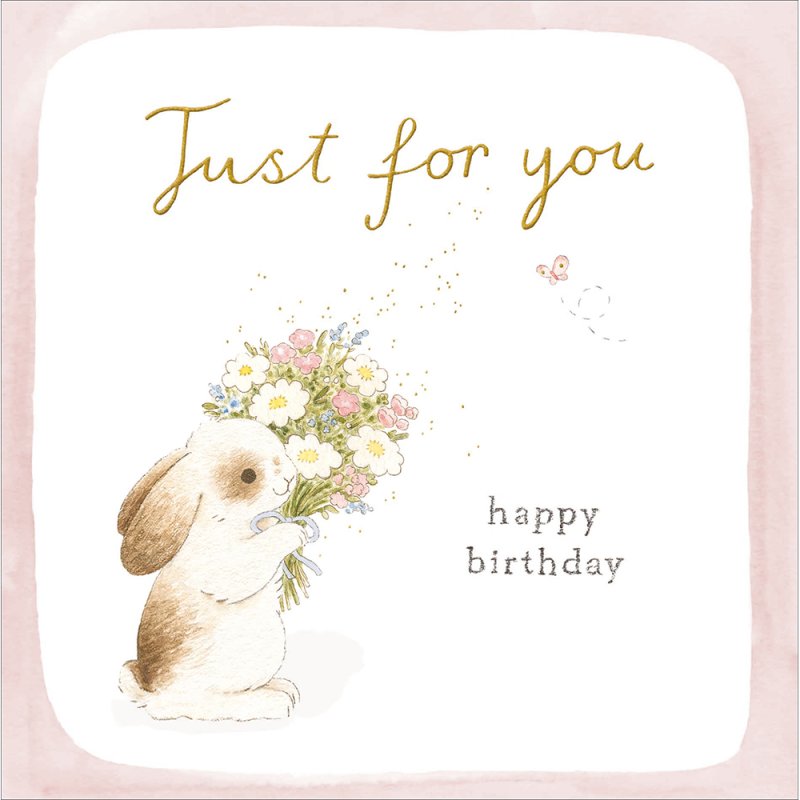Beccotti Flowers for You Bunny Birthday Card