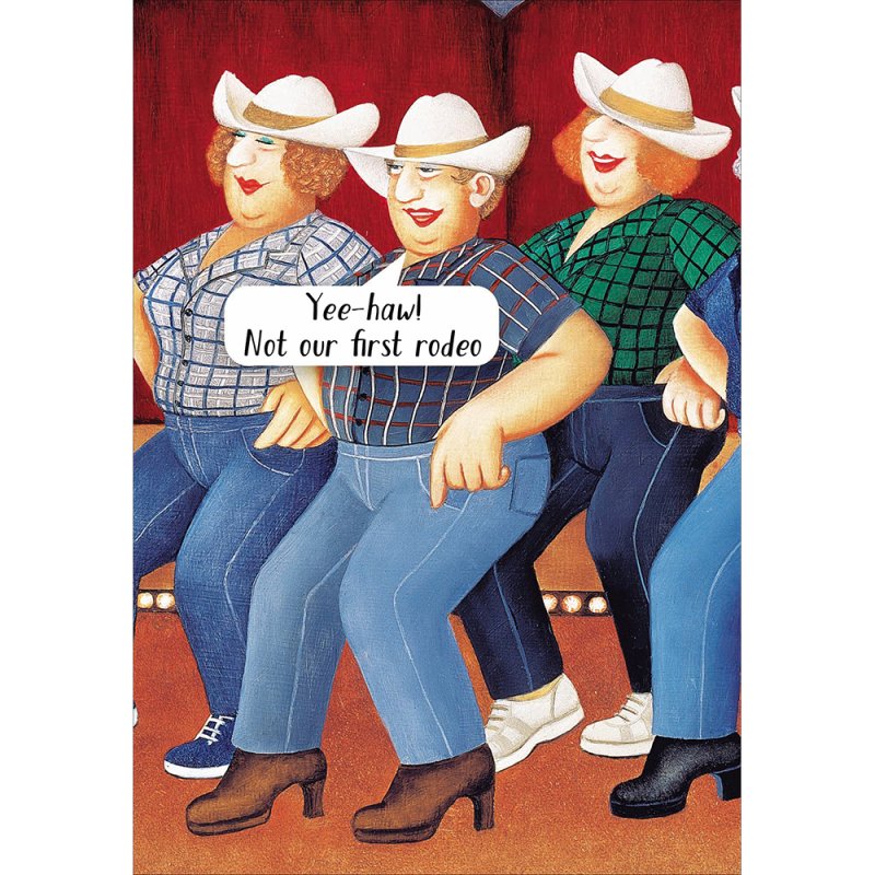 Beryl Cook Line Dancing Queens Blank Greetings Card
