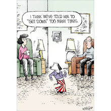 Speed Bump Get Down to Funky Town Dog Cartoon Blank Greetings Card