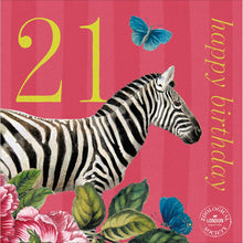 ZSL Stripe-tastic Zebra 21st Birthday Card