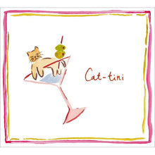 Ofelia Botella Cat-tini Cocktail Blank Greetings Card