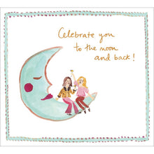Ofelia Botella Celebrate to the Moon Blank Greetings Card