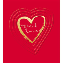 The Proper Mail Company One I Love Gold Heart Anniversary Card