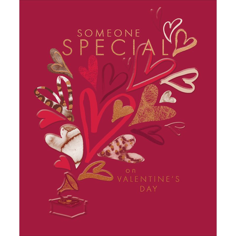 Love Songs Gramophone Hearts Valentine's Card