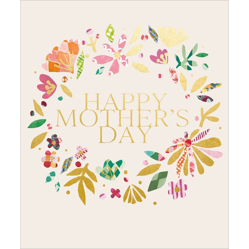 Blooms for You Floral Wreath Mother's Day Card