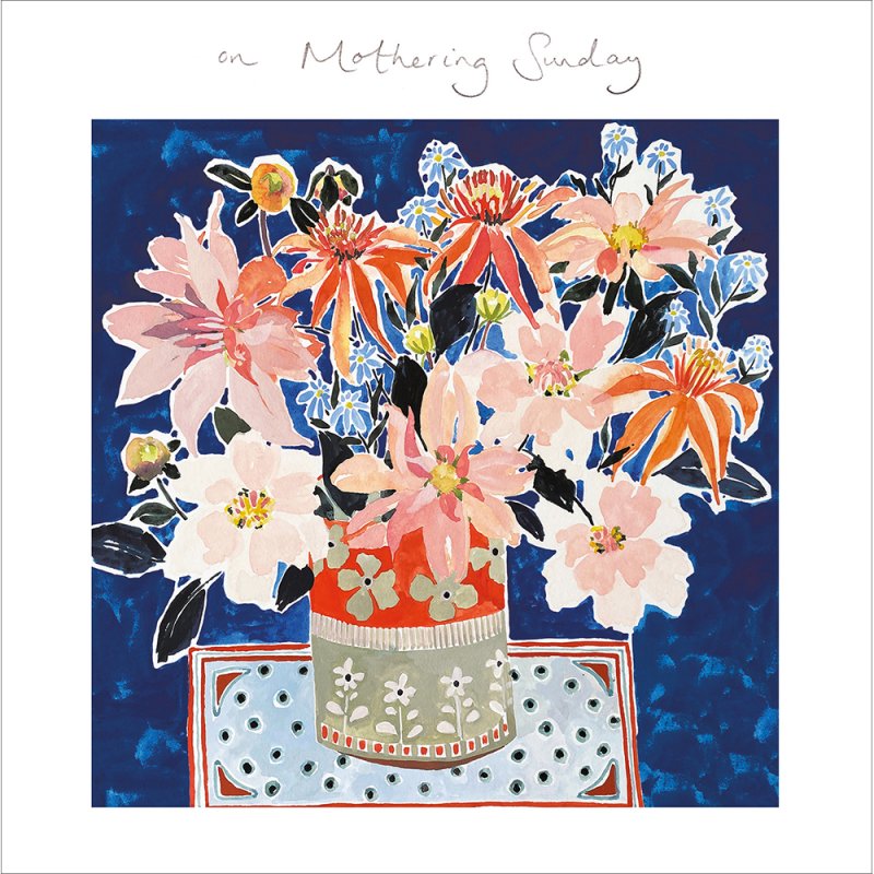 Floral Splendour Painted Vase Mother's Day Card