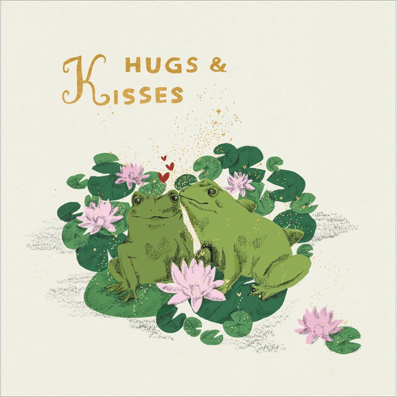 Kiss a Few Frogs Lily Pad Valentine's Card