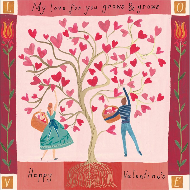 Love Grows Heart Tree Valentine's Card