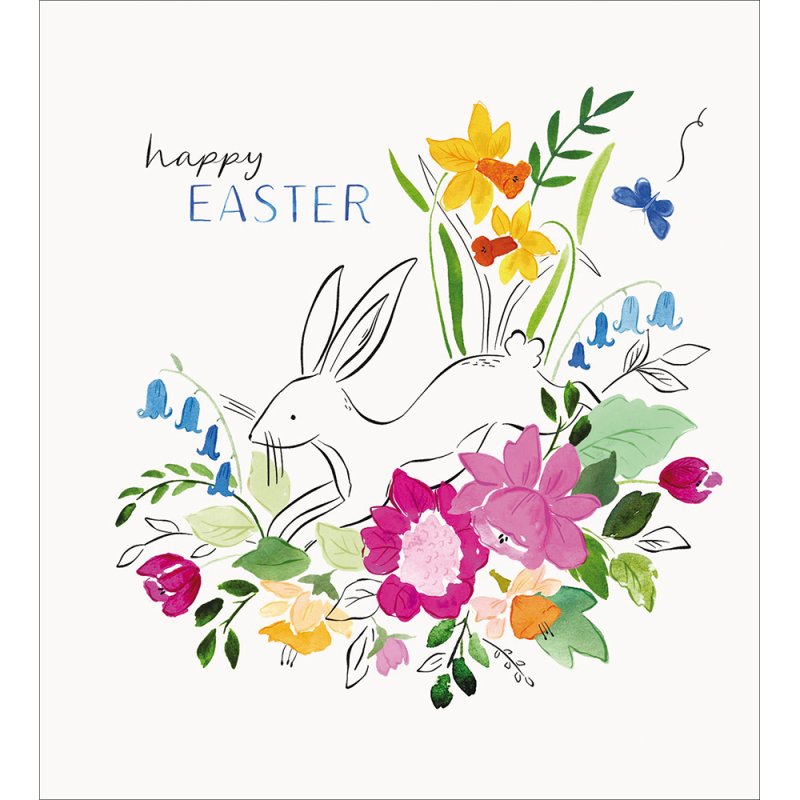 Jump for Joy Bunny and Blooms Easter Card