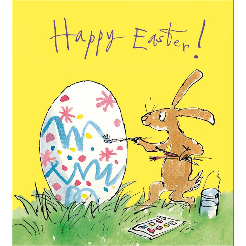Easter Artist Bunny Painting an Egg Easter Card – The Pen and Paper ...