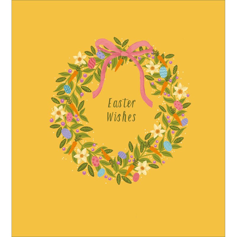 Spring Wreath with Eggs Easter Card