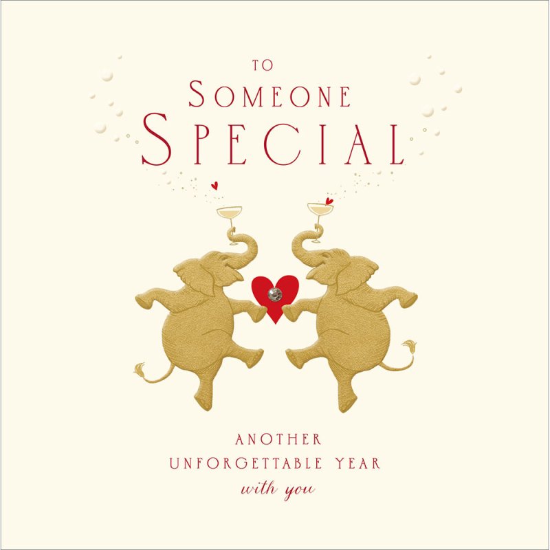 The Proper Mail Company Unforgettable Year Elephants Blank Greetings Card